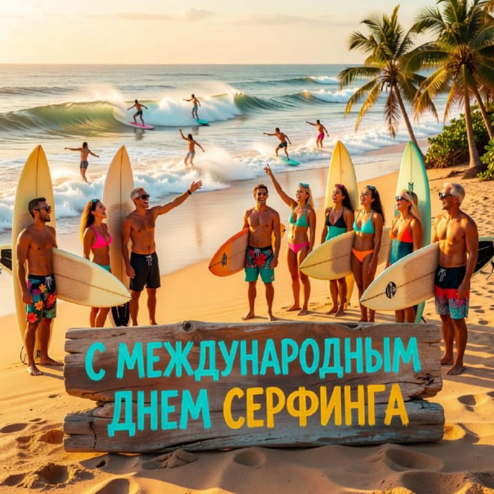 международный день серфинга, открытка №19