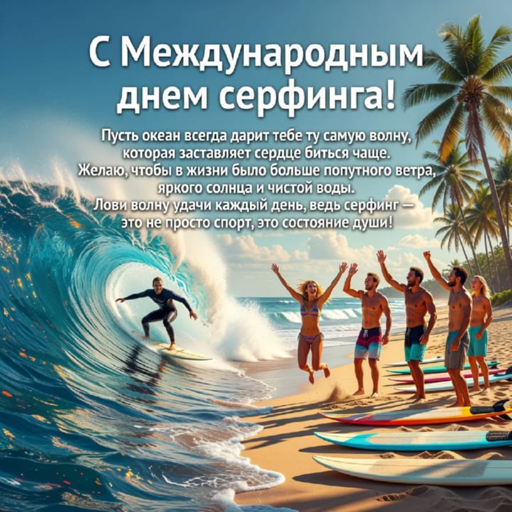 международный день серфинга, открытка №22