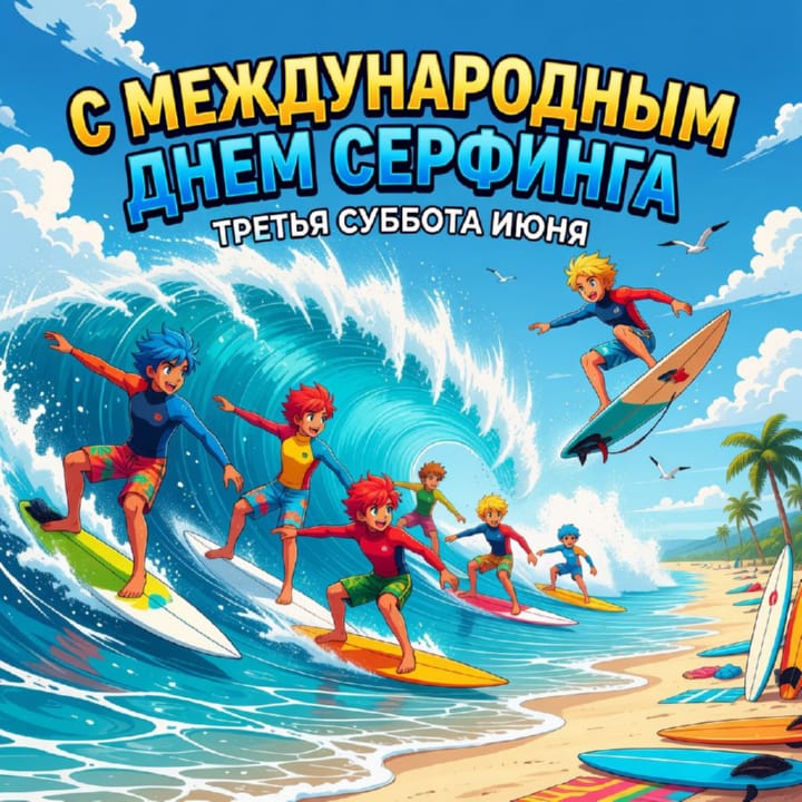 международный день серфинга, открытка №24