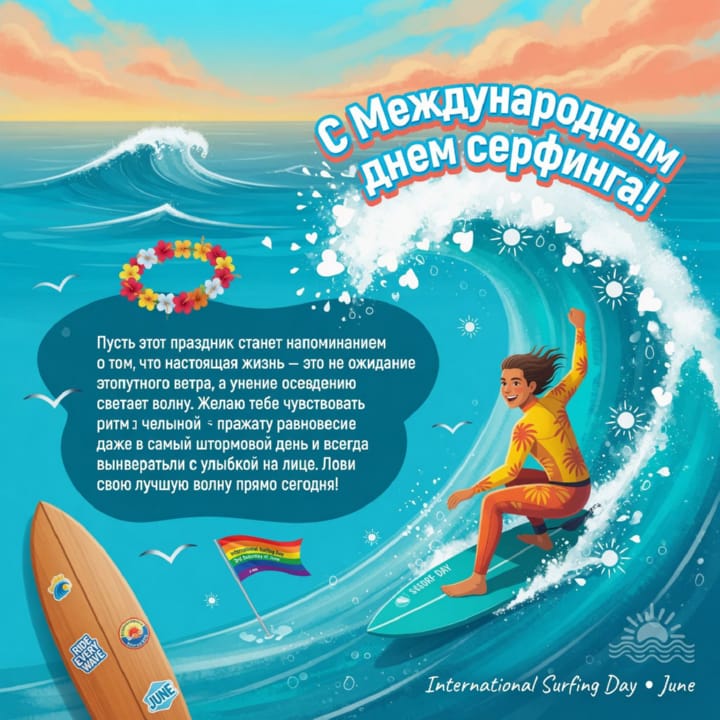 международный день серфинга, открытка №26