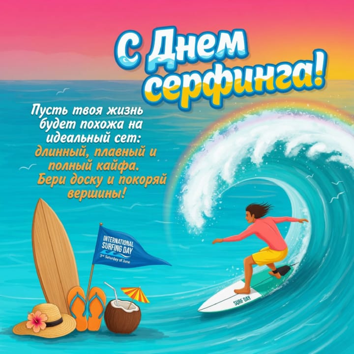 международный день серфинга, открытка №27
