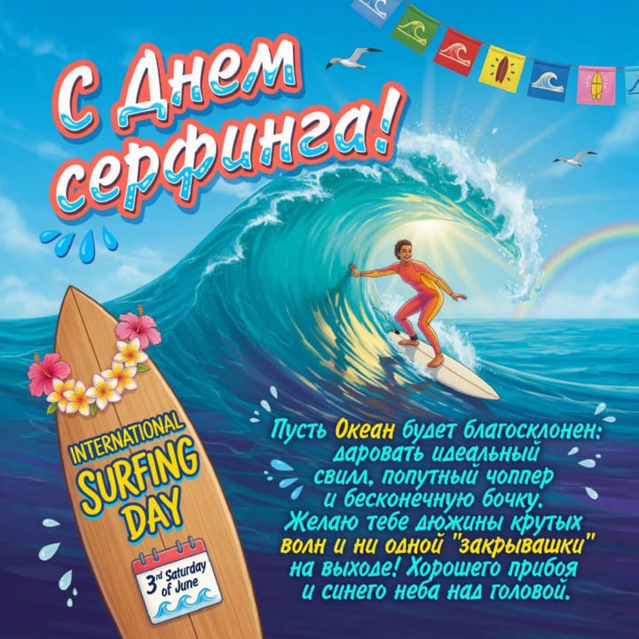 международный день серфинга, открытка №3