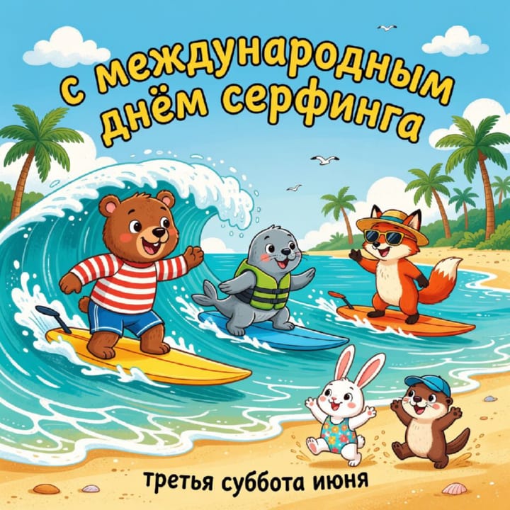 международный день серфинга, открытка №44