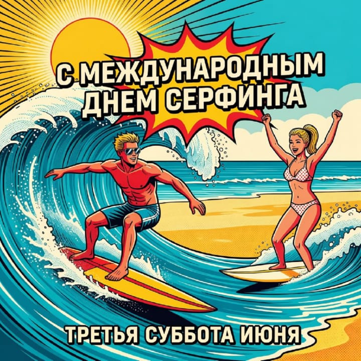 международный день серфинга, открытка №48