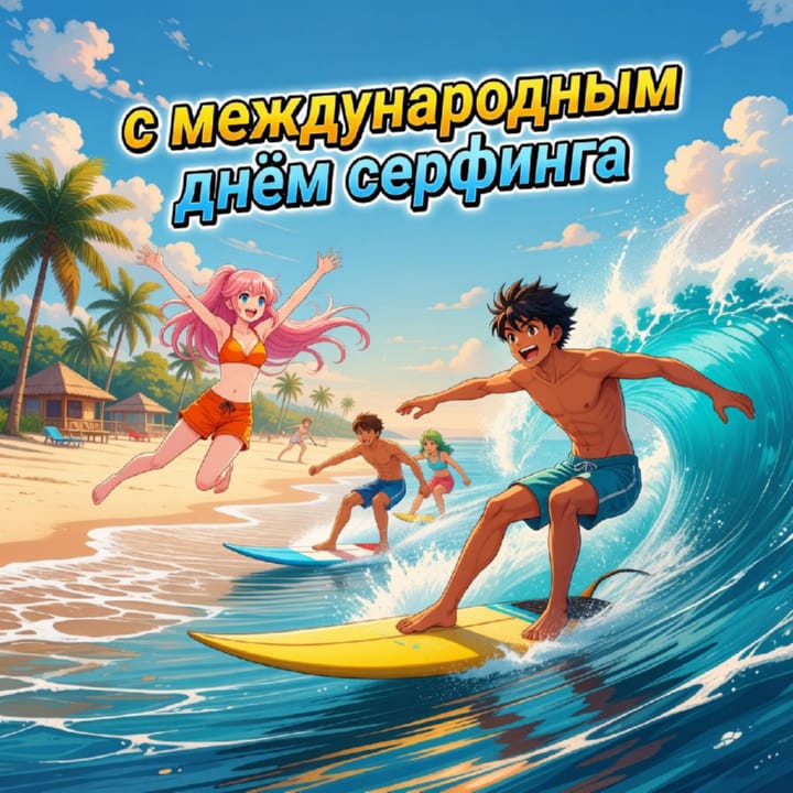 международный день серфинга, открытка №58