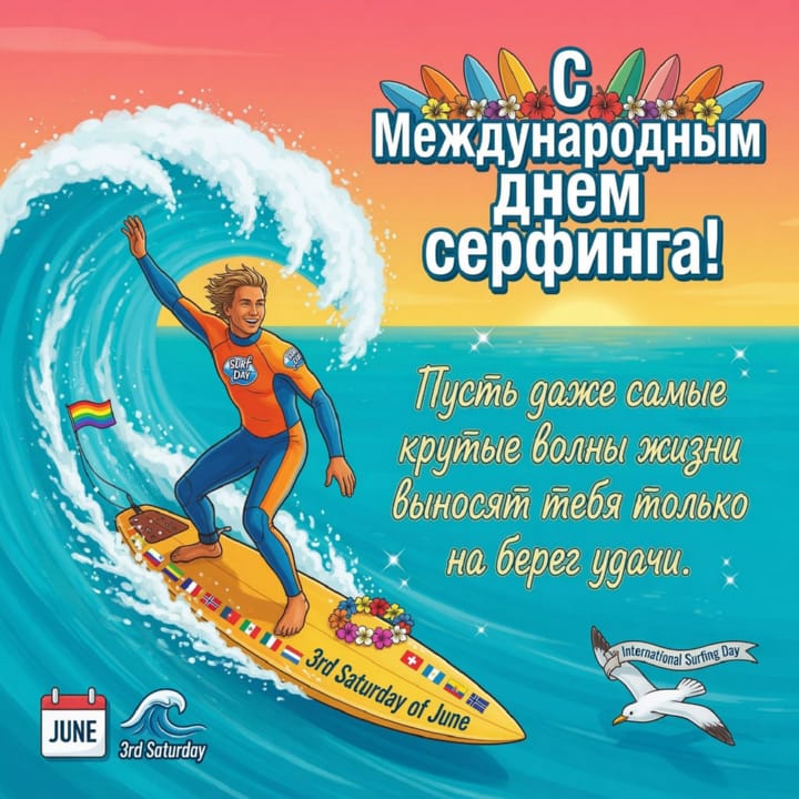 международный день серфинга, открытка №60