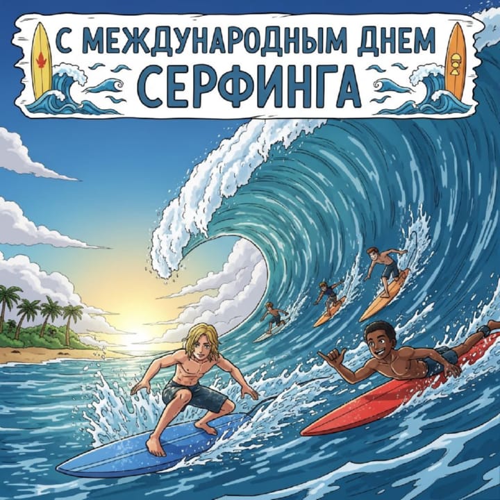 международный день серфинга, открытка №61
