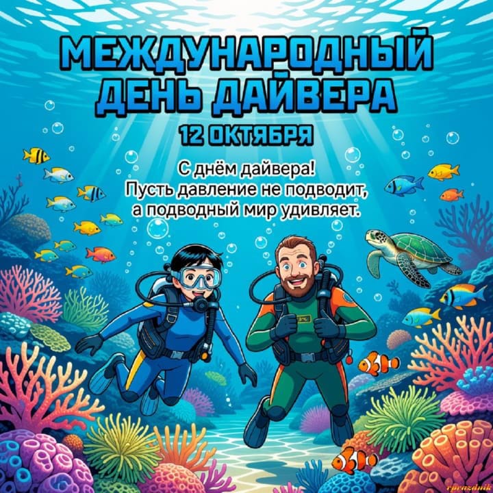 красивая открытка №1 с международным днем дайвера