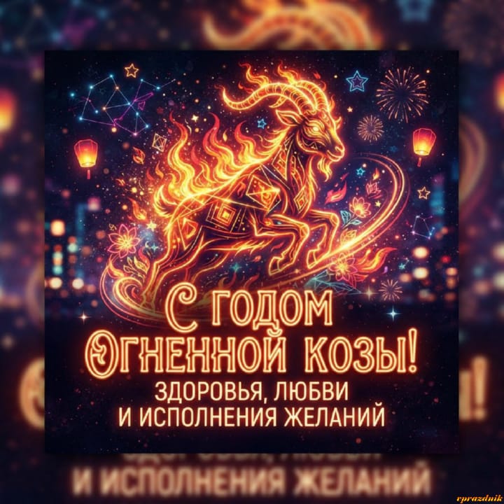 с Новым годом 2027 Огненной Козы, открытка №103
