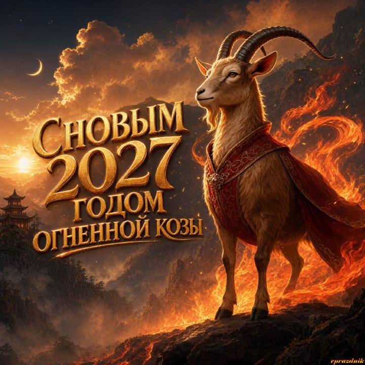с Новым годом 2027 Огненной Козы, открытка №81