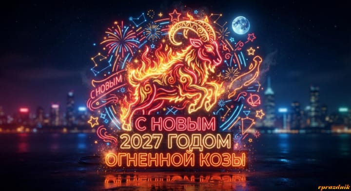 с Новым годом 2027 Огненной Козы, открытка №63