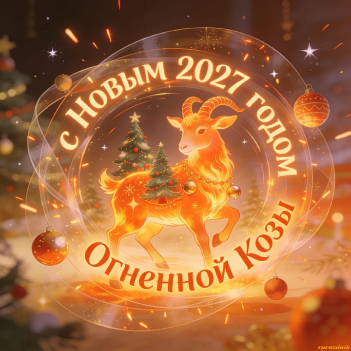 с Новым годом 2027 Огненной Козы, открытка №67