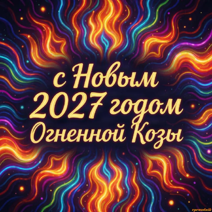 с Новым годом 2027 Огненной Козы, открытка №68