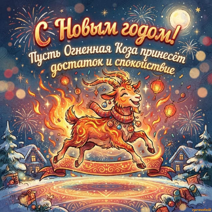 с Новым годом 2027 Огненной Козы, открытка №35