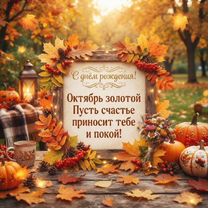 красивая открытка №18 с днем рождения родившимся в октябре