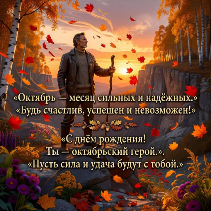 с днем рождения родившимся в октябре, открытка №2