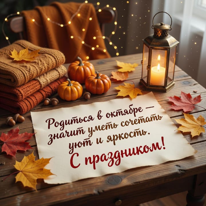 красивая открытка №26 с днем рождения родившимся в октябре