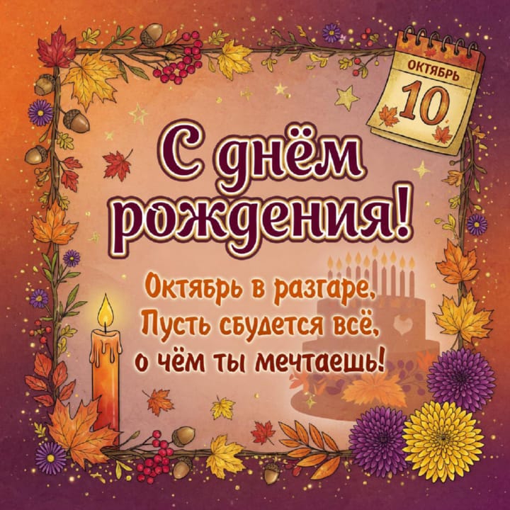 красивая открытка №30 с днем рождения родившимся в октябре