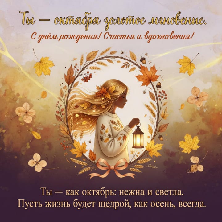 красивая открытка №36 с днем рождения родившимся в октябре