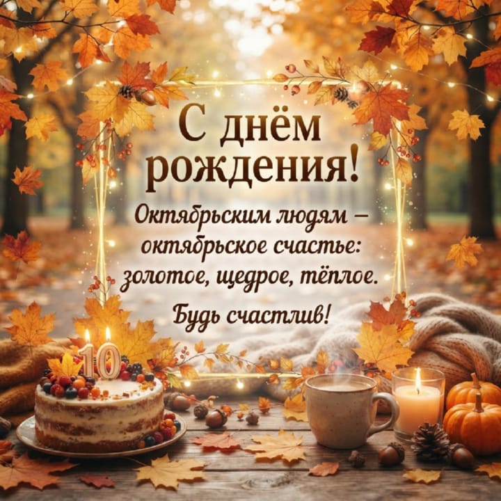 с днем рождения родившимся в октябре, открытка №9