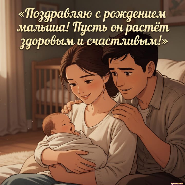 С рождением ребёнка, открытка №53