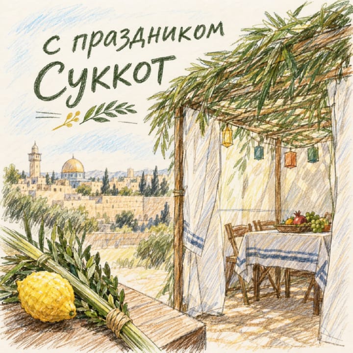 Суккот — Праздник кущей, открытка №10
