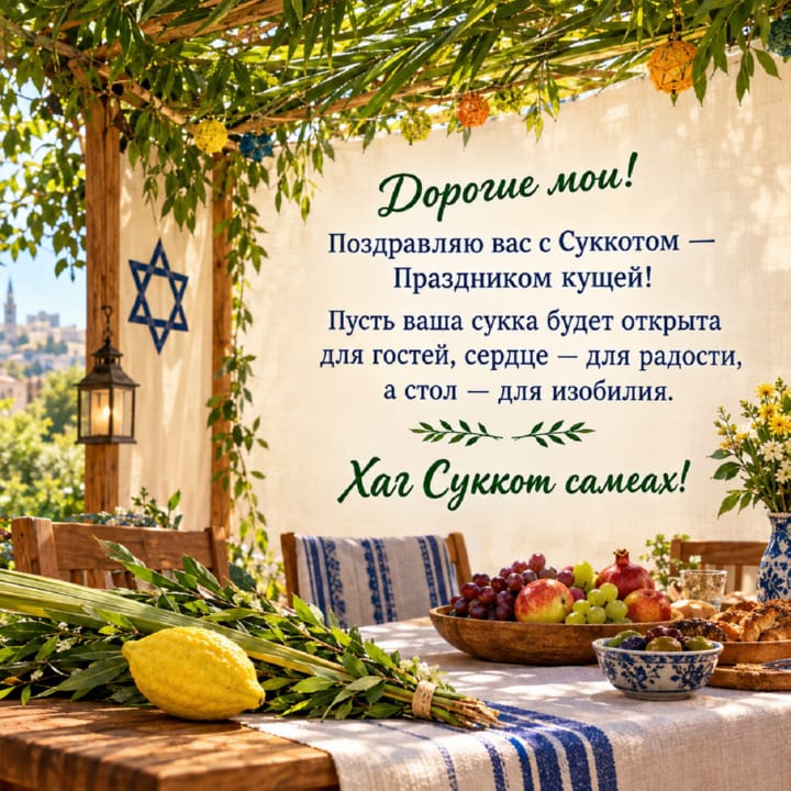 Суккот — Праздник кущей, открытка №5