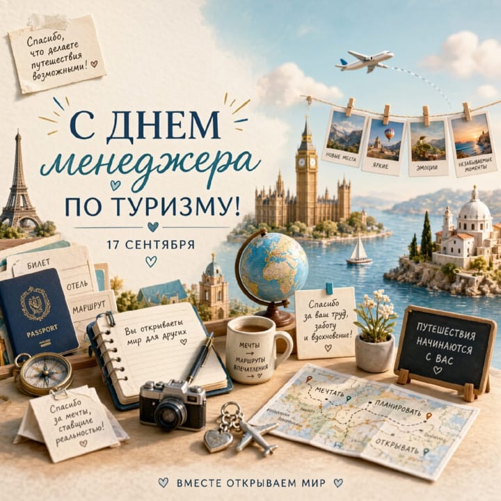 красивая открытка №10 с днем тур-менеджера (менеджера по туризму)