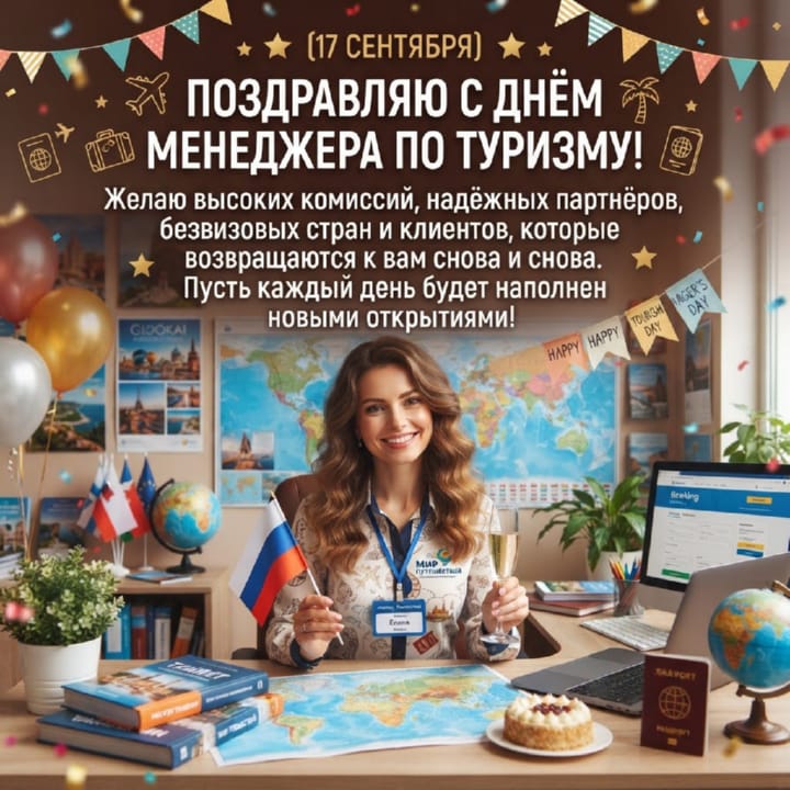 красивая открытка №21 с днем тур-менеджера (менеджера по туризму)