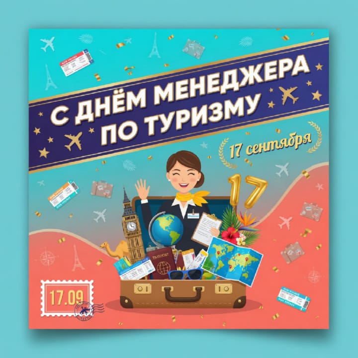 красивая открытка №24 с днем тур-менеджера (менеджера по туризму)