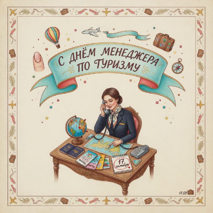 красивая открытка №26 с днем тур-менеджера (менеджера по туризму)