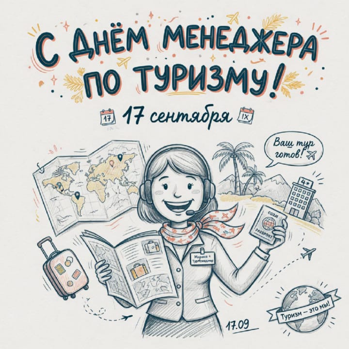 красивая открытка №28 с днем тур-менеджера (менеджера по туризму)