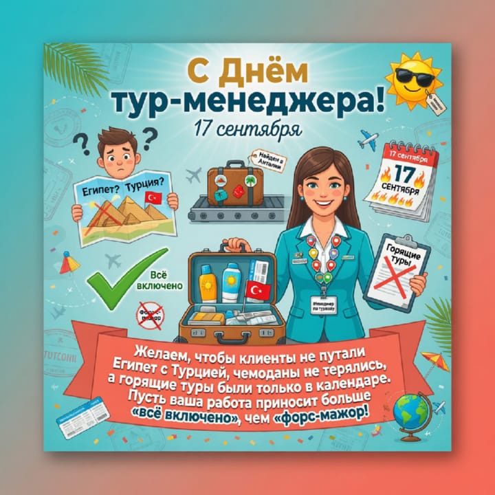 красивая открытка №29 с днем тур-менеджера (менеджера по туризму)