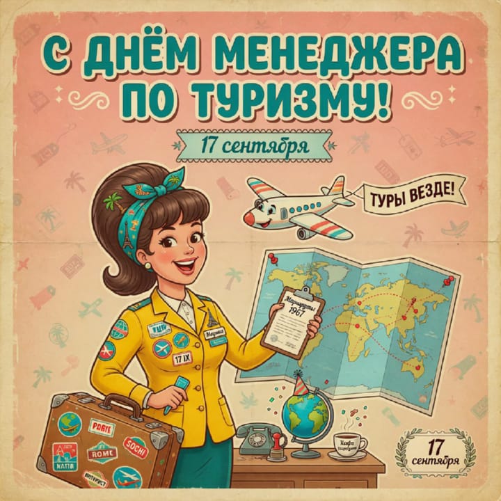 красивая открытка №35 с днем тур-менеджера (менеджера по туризму)