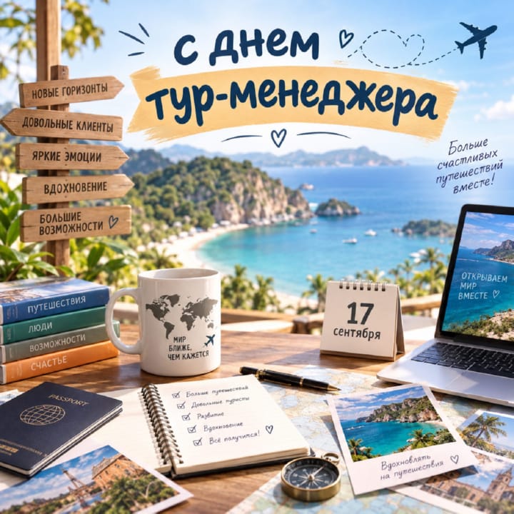 красивая открытка №4 с днем тур-менеджера (менеджера по туризму)