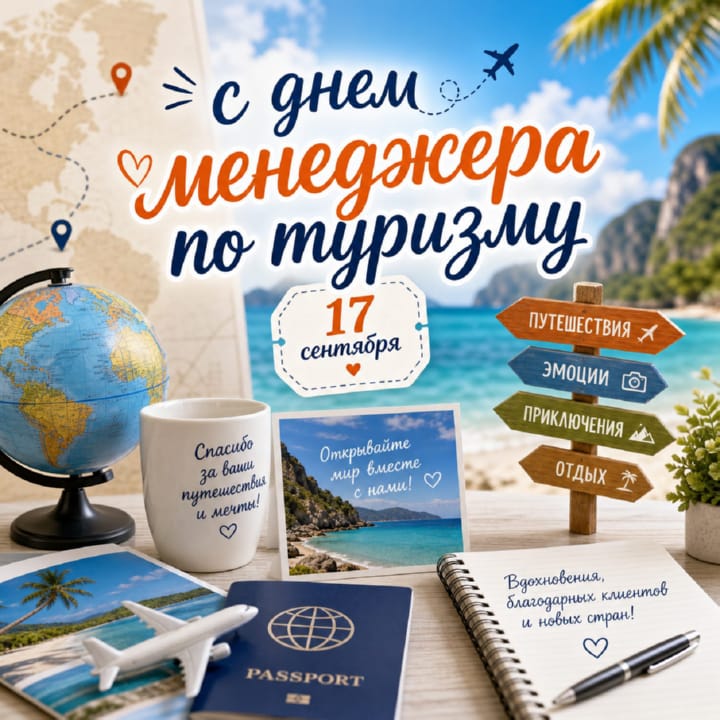 красивая открытка №40 с днем тур-менеджера (менеджера по туризму)