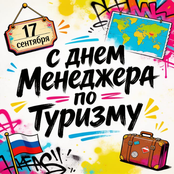 красивая открытка №43 с днем тур-менеджера (менеджера по туризму)