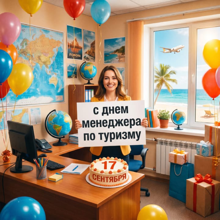 красивая открытка №44 с днем тур-менеджера (менеджера по туризму)