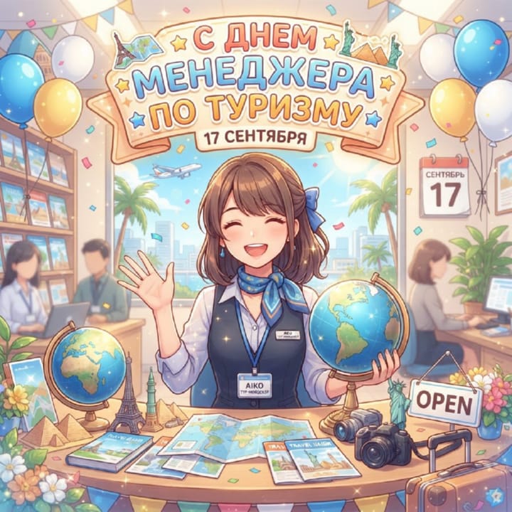 красивая открытка №46 с днем тур-менеджера (менеджера по туризму)