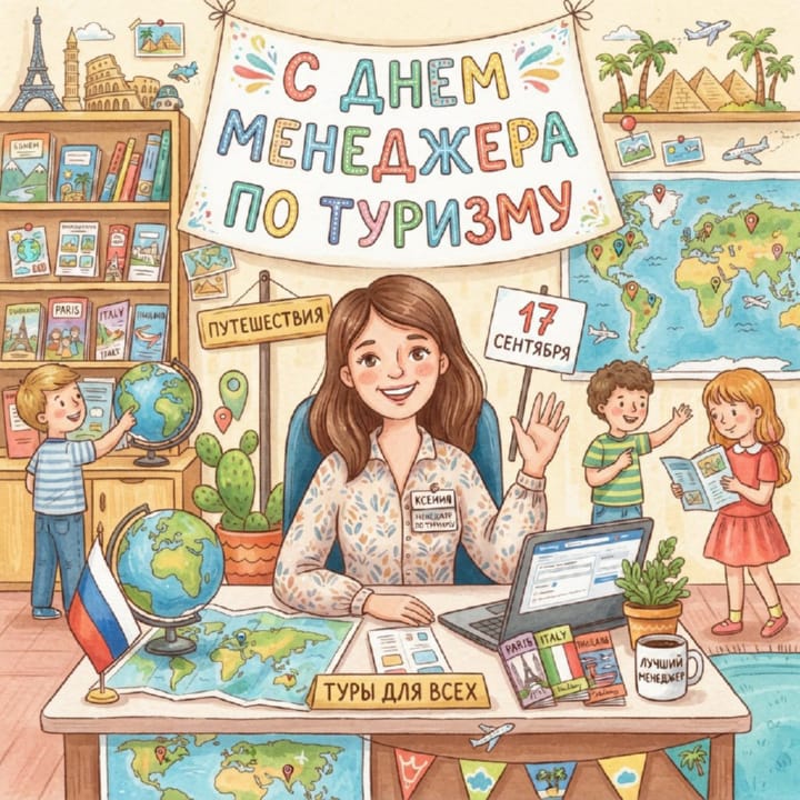 красивая открытка №47 с днем тур-менеджера (менеджера по туризму)