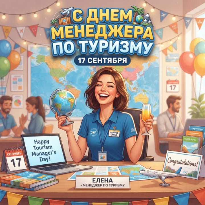 красивая открытка №5 с днем тур-менеджера (менеджера по туризму)