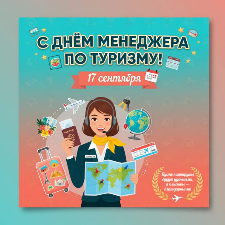 красивая открытка №51 с днем тур-менеджера (менеджера по туризму)