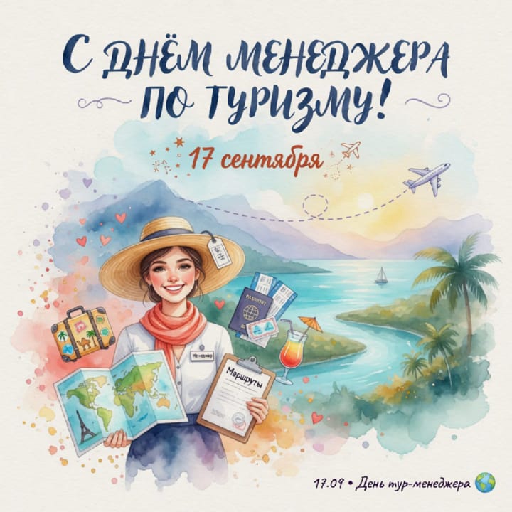 красивая открытка №52 с днем тур-менеджера (менеджера по туризму)