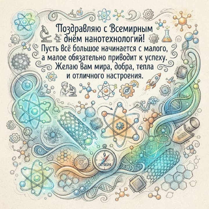 красивая открытка №22 с всемирным днем нанотехнологий