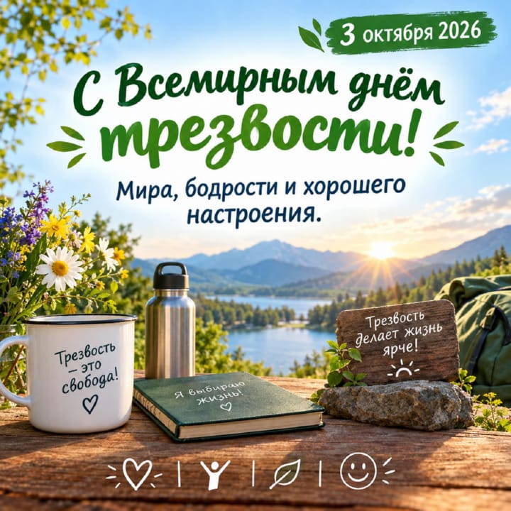 всемирный день трезвости, открытка №1
