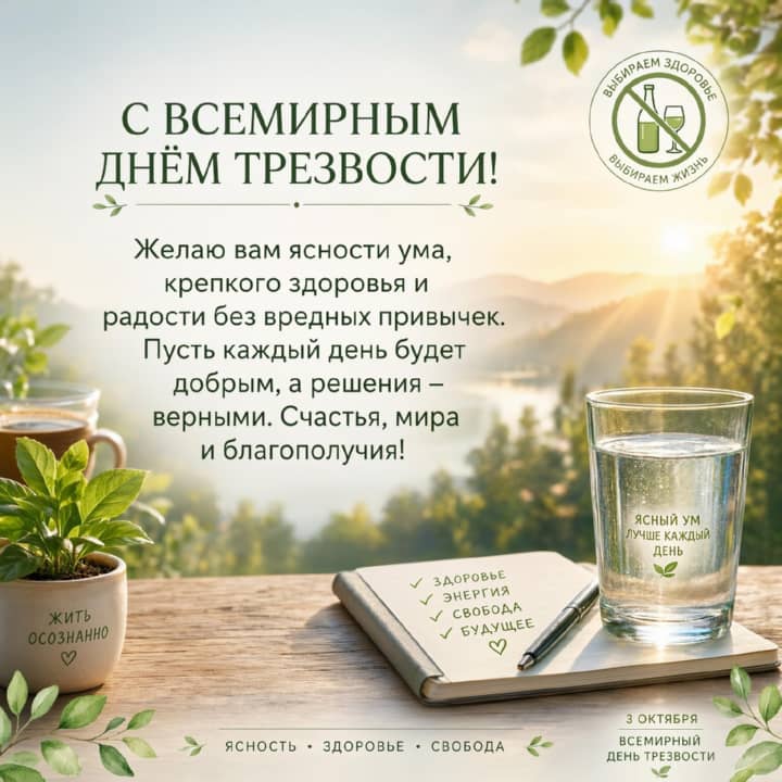 всемирный день трезвости, открытка №36