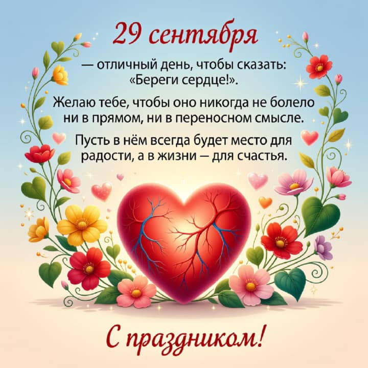 красивая открытка №25 с всемирным днем сердца