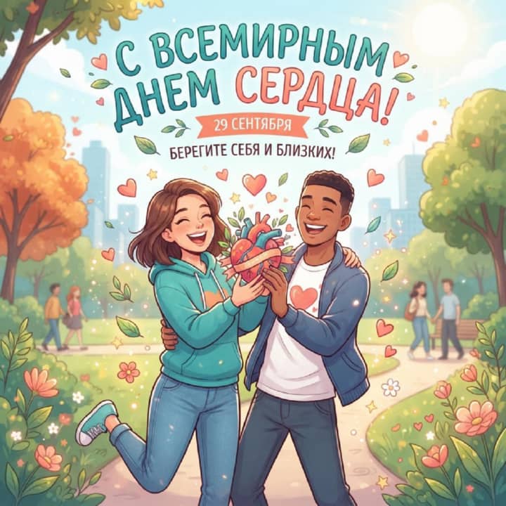 красивая открытка №30 с всемирным днем сердца