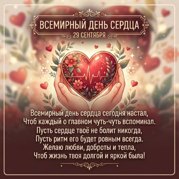 красивая открытка №33 с всемирным днем сердца