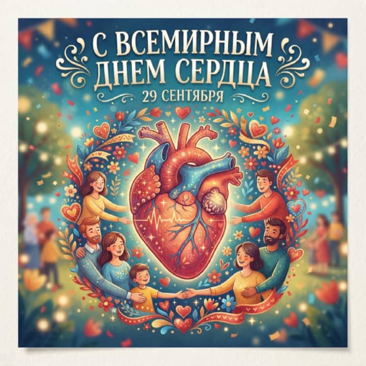 красивая открытка №34 с всемирным днем сердца